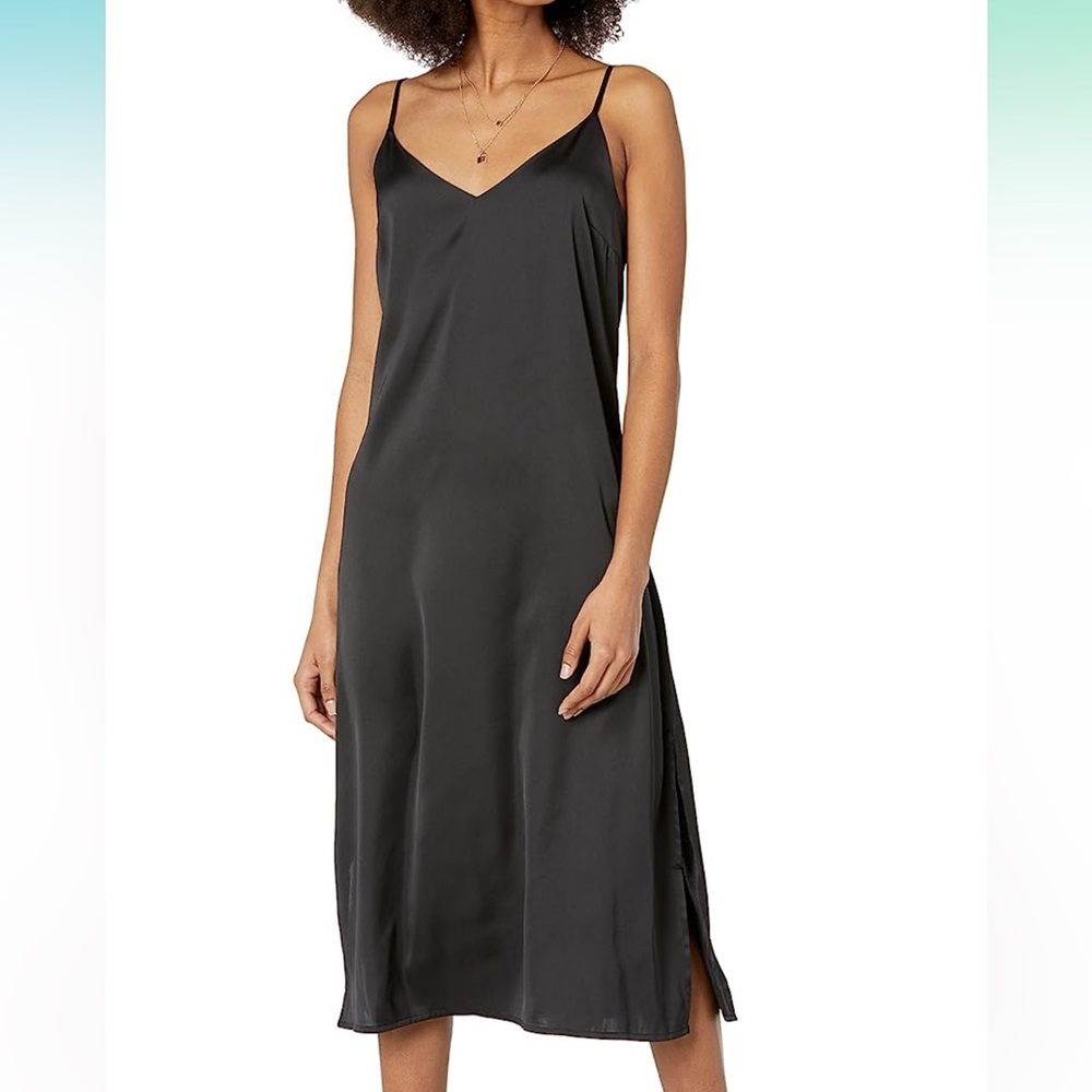 AMAZON THE DROP black silk midi dress NWOT